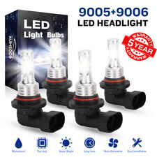 9005 9006 Led Headlights Combo Bulbs High Low Beam Super Bright 6500k Kit White