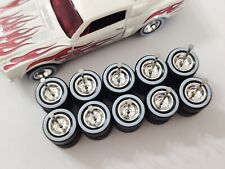 5 Sets 164 Custom Hot Wheels Rubber Tires 10mm Chrome White Wall Tire Real Ride
