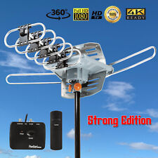 Hdtv Antenna 1080p Outdoor Amplified Digital 360 Rotor Hd Tv Uhf Vhf Fm 150 Mile