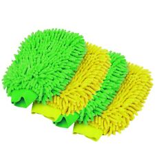 Microfiber Soft Car Wash Chenille Mitt - Hand Wash Gloves Yellowgreen 4 Pack