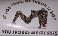 Truck Hot Wife Real Tree M4 Camo Window Decal Fit F150 F250 F350 Ram Gmc Chevy