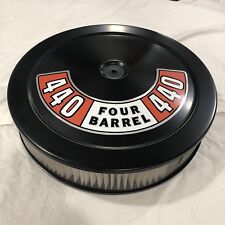 Black Air Cleaner White Filter 440 Plymouth 4 Bbl Carb New 14 Dodge