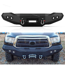 Fits 2007-13 Toyota Tundra Black Steel Front Bumper Assembly W Winch Plateled