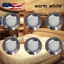 6pcs Warm White 12 Volt 3w Interior Rv Marine Silver Led Recessed Ceiling Lights