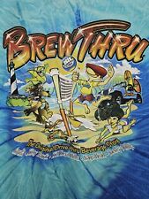 Brew Thru Obx North Carolina 2020 Xl Mens Tiedyed Blue Graphic Logo Tshirt