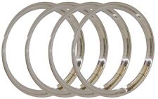 Chevy Ford 16 Inch Ribbed Trim Rings Set Of 4 Polished Stainless 16-18303-r4k