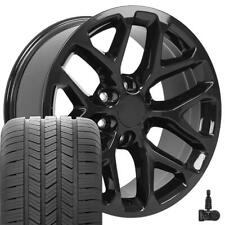 5668 Black 20 Rims Goodyear Tires Tpms Set Fit Gmc Chevy Cadillac