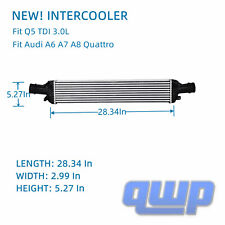 Fit Audi A6 A7 A8 Allroad Q5 Quattro 3.0l Turbo Intercooler Charge Air Cooler