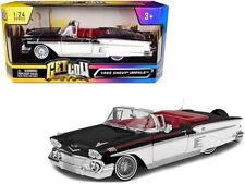 1958 Chevrolet Impala Convertible Lowrider Black And White With Red Interior G