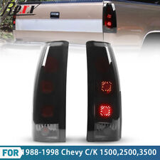 Smoke Led Tail Lights For 88-98 Chevy Gmc Ck 1500 2500 3500 Black Rear Lights