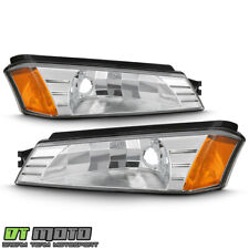 2002-2006 Chevy Avalanche W Body Cladding Chrome Bumper Lights Signal Lamps Set