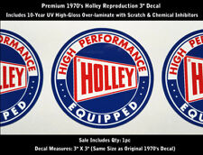 Holley Equipped Decal Vintage Reproduction 1970s Carburetor Nascar Racing 0049