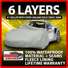 6 Layer Car Cover Indoor Outdoor Waterproof Breathable Layers Fleece Lining 3609