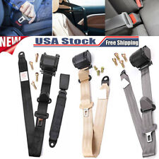 Retractable 3 Point Safety Seat Belt Straps Car Vehicle Adjustable Belt Kit
