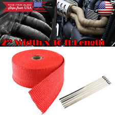 2 15 Ft Exhaust Header Downpipe Manifold Pipe Red Heat Wrap W 6 Ties For Bmw