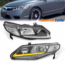 Pair Led Drl Headlights Sequential Signal Lamps For 2006-2011 Honda Civic Sedan