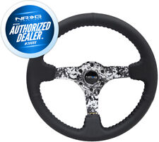 New Nrg Deep Disc Steering Wheel 350mm Black Leather Black Stitching Rst-036dc-r