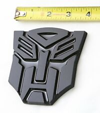 3d Transformers Autobots Optimus Prime Gloss Black Metal Emblem Badge Decals Car