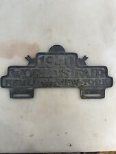 Antique 1940 New York Worlds Fair Licence Plate Topper