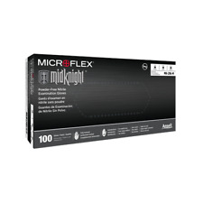 Microflex Mk-296-l-case Black Nitrile Powder Free Gloves Large