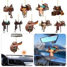 Car Rear View Mirror Pendant Novelty Cowboy Boots And Hats Car Hanging Ornament