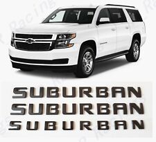 3pcs Gloss Black Suburban Nameplate Emblem Letter 07-20 For Chevrolet Suburban 2