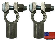 2 Universal 4 Awg Straight Barrel Top Post Battery Terminal Welding Cable Ends