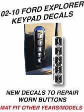02-10 Ford Explorer Keyless Entry Door Keypad Decal Sticker Set