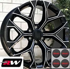 -22 Inch 22 X9 Gmc Yukon Oe Factory Style Wheels Snowflake Rims Black Milled