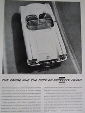 1959 Chevrolet Corvette Convertible Cause And Cure Original Print Ad-8.5 X 11