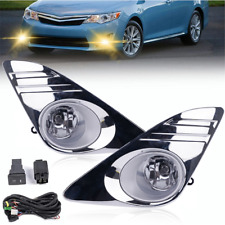 Bumper Clear Fog Lights Wchrome Bezelswitch For 2012-2014 Toyota Camry Pair