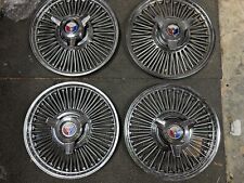 Vintage Ford Mustang Galaxie 14 Wire Spoke Hubcaps Spinners Wheel Cover