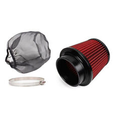 4 100mm Red Inlet Car Truck Air Intake Cone Dry Air Filter W Filter Sock Cover