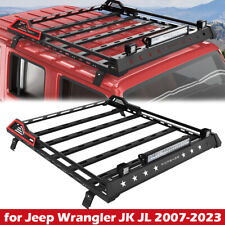 Roof Rack Cargo Basket W Led Light Bars Fit Jeep Wrangler Jk Jl 2007-2023 4door