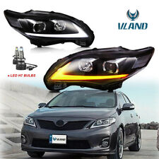 Pair Front Projector Headlamp Led Headlights For 2011 2012 2013 Toyota Corolla