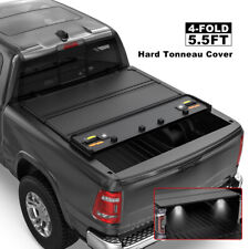 4-fold 5.5ft Hard Solid Truck Bed Tonneau Cover For 2009-2014 Ford F150 W Lamp