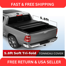 5.8 Ft Tonneau Cover Soft Tri-fold For 2019-2024 Chevy Silverado Gmc Sierra 1500