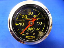 Marshall Gauge 0-60 Psi Fuel Pressure Oil Pressure 1.5 Midnight Chrome Liquid