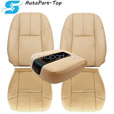 For 2007-2014 Gmc Sierra Driver Passenger Back Bottom Leather Seat Cover Tan