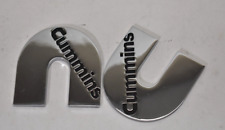 2 Piece Cummins Logo 3d Badge Emblem Door Tailgate Nameplate Chrome Black