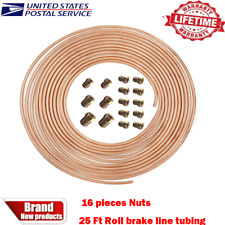 Copper Nickel Car Brake Line Tubing Kit 316 25 Ft Coil Rolls With Fittings