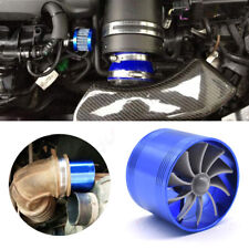 Car Air Intake Turbonator Blue Fan Engine Gas Fuel Saver Turbine Charger Parts