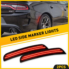 For 2015-2022 Dodge Charger Red Lens Led Rear Side Bumper Marker Light Lamp Ew