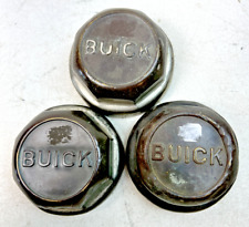 Antique Original 1920s Buick Block Letter Brass Hubcaps - Lot Of 3