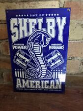 Vintage Ford Power Motor Company Shelby Dealership Porcelain Sign 12 X 8