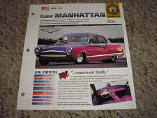 Usa 1954 Kaiser Manhattan Hot Cars Group 8 50 Spec Sheet Brochure