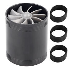 Car Air Intake Turbonator Dual Fan Turbine Super Charger Gas Fuel Saver Turbo
