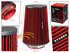 Rtunes Red 3.5 89mm Inlet Truck Cone Dry Racing High Flow Air Intake Filter