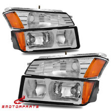Pair Chrome Headlights For 2002-2006 Chevy Avalanche 1500 2500 Wbody Cladding