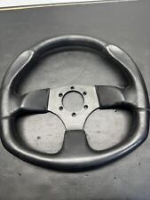 Nrg Reinforced 320mm Aluminum Black Leather Flat Bottom D-shape Steering Wheel